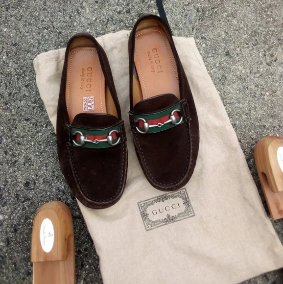 Gucci horsebit loafers brown suede drivers in very good condition - Picture 4 of 8